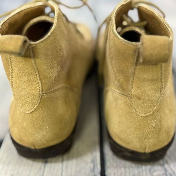 Lands End Classic Camel Brown Suede Lace Up Preppy Casual Chukka Ankle Boots 7 - Picture 6 of 8